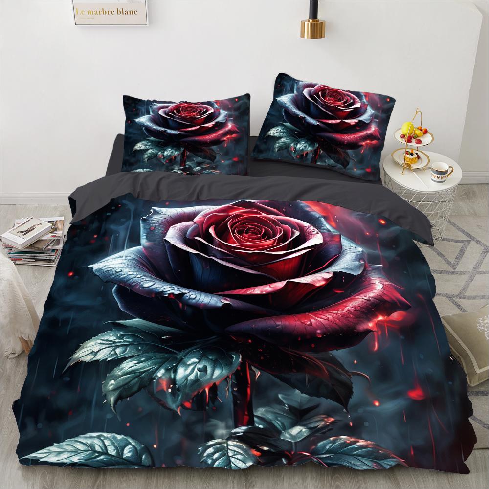 Bunte Blumen Bettwäsche Set Cartoon Bettdecken Sets Doppel Queen King Twin Full Size Bettbezug Set Kinder Mädchen Weiß Bettwäsche US Full200x229cm von Joom DACH