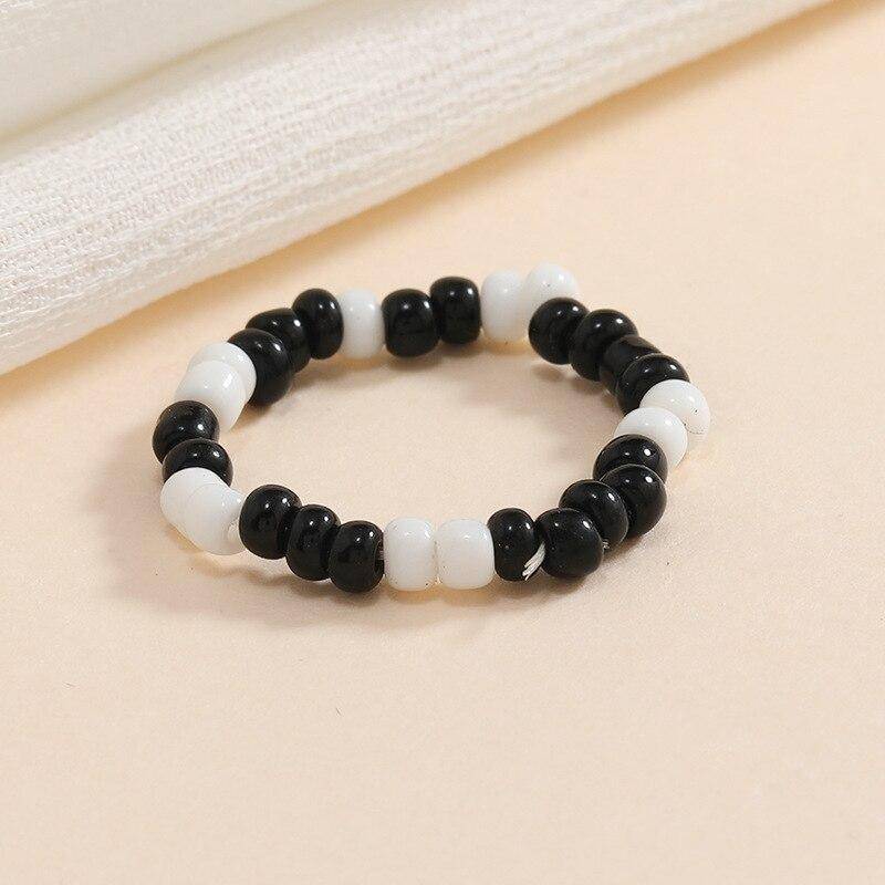 Bunte Candy Farbe Rocailles Elastische Einstellbare Ring Koreanische Nette Handgemachte Gewebte Ringe für Frauen Mädchen Schmuck Joyeria Mujer von Joom DACH