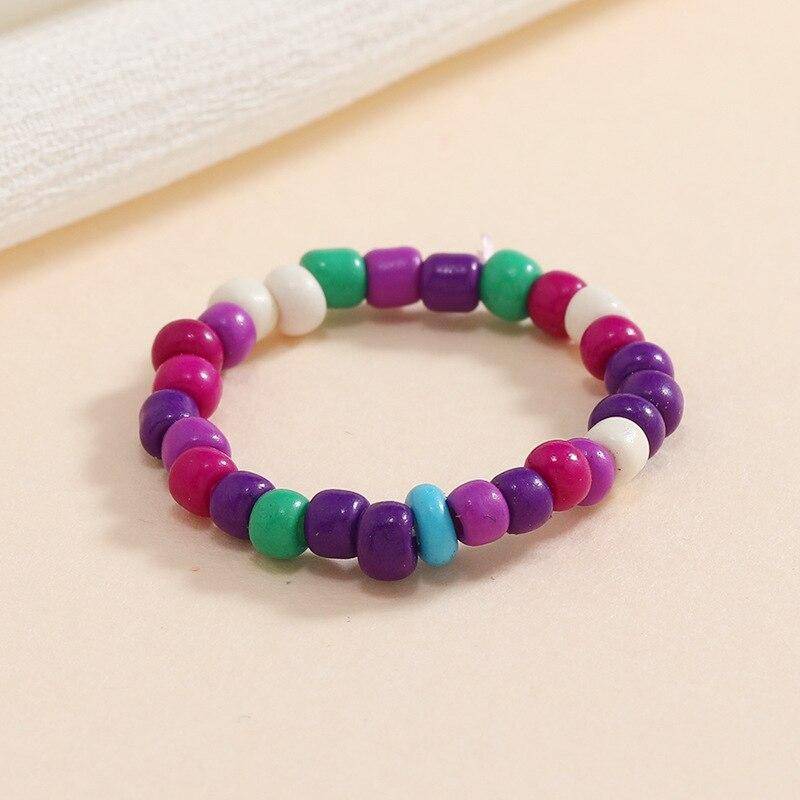 Bunte Candy Farbe Rocailles Elastische Einstellbare Ring Koreanische Nette Handgemachte Gewebte Ringe für Frauen Mädchen Schmuck Joyeria Mujer von Joom DACH