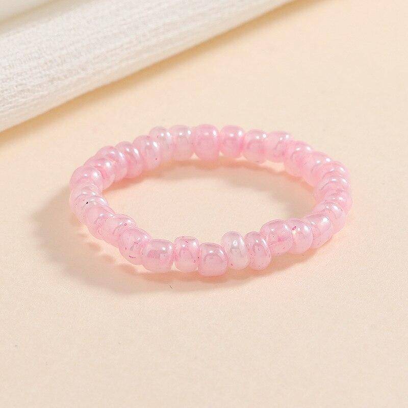 Bunte Candy Farbe Rocailles Elastische Einstellbare Ring Koreanische Nette Handgemachte Gewebte Ringe für Frauen Mädchen Schmuck Joyeria Mujer von Joom DACH