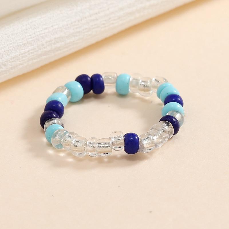 Bunte Candy Farbe Rocailles Elastische Einstellbare Ring Koreanische Nette Handgemachte Gewebte Ringe für Frauen Mädchen Schmuck Joyeria Mujer von Joom DACH