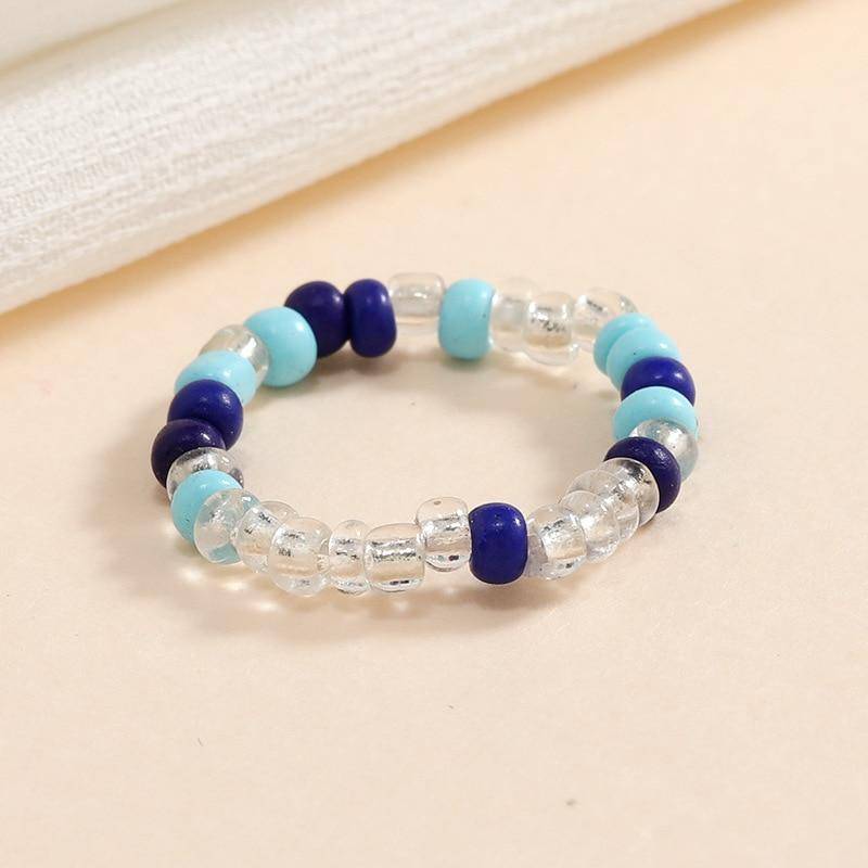 Bunte Candy Farbe Rocailles Elastische Einstellbare Ring Koreanische Nette Handgemachte Gewebte Ringe für Frauen Mädchen Schmuck Joyeria Mujer von Joom DACH