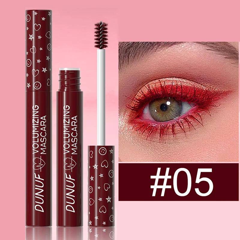 Bunte Curling Mascara Bühne Make-Up Wasserdicht Grüne Mascara Creme Blau Lila Curling Verlängern Schnell Trocknend Wimpern Make-Up rot von Joom DACH