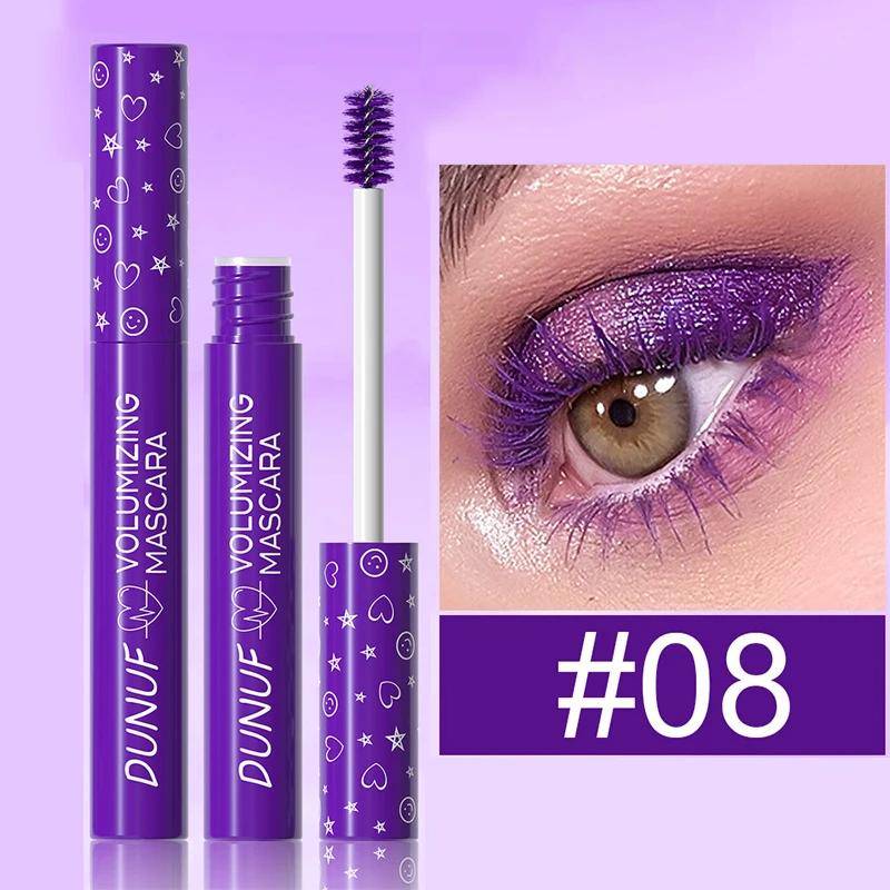 Bunte Curling Mascara Bühne Make-Up Wasserdicht Grüne Mascara Creme Blau Lila Curling Verlängern Schnell Trocknend Wimpern Make-Up violett von Joom DACH