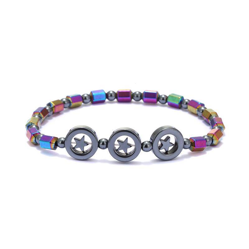 Bunte Hämatit-Energie-Magnete-Armband-Fußkettchen-Frauen-bunter Stein-Magnettherapie-Gesundheitswesen-Armband-Charme-Schmuck style1 von Joom DACH