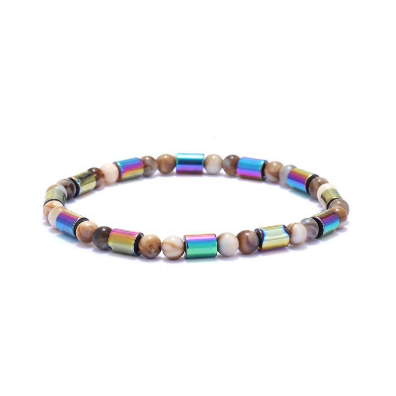 Bunte Hämatit-Energie-Magnete-Armband-Fußkettchen-Frauen-bunter Stein-Magnettherapie-Gesundheitswesen-Armband-Charme-Schmuck style3 von Joom DACH