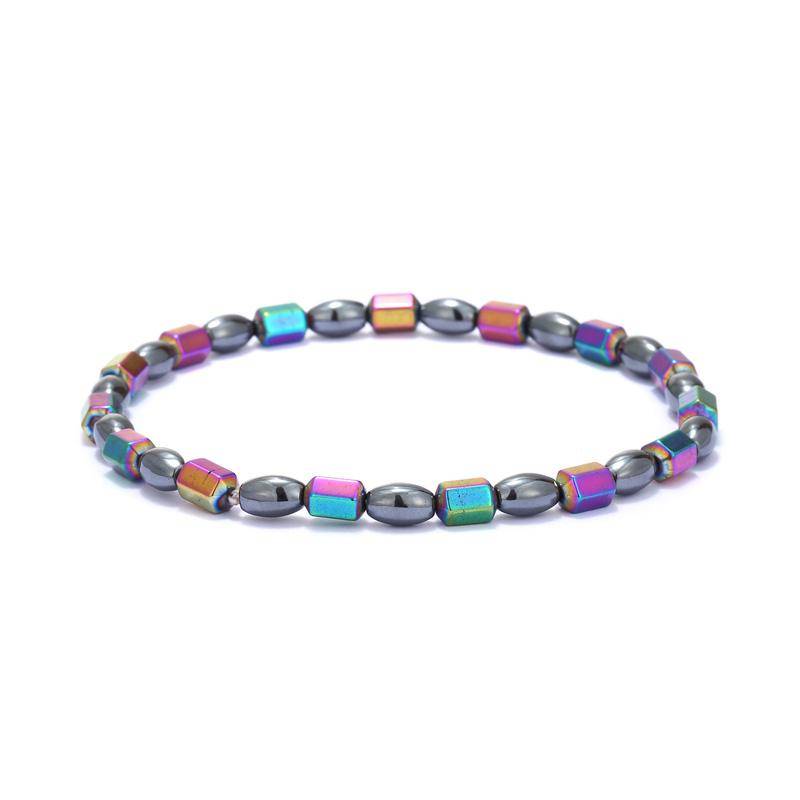 Bunte Hämatit-Energie-Magnete-Armband-Fußkettchen-Frauen-bunter Stein-Magnettherapie-Gesundheitswesen-Armband-Charme-Schmuck style4 von Joom DACH