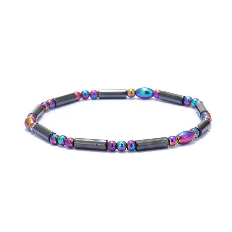 Bunte Hämatit-Energie-Magnete-Armband-Fußkettchen-Frauen-bunter Stein-Magnettherapie-Gesundheitswesen-Armband-Charme-Schmuck style7 von Joom DACH