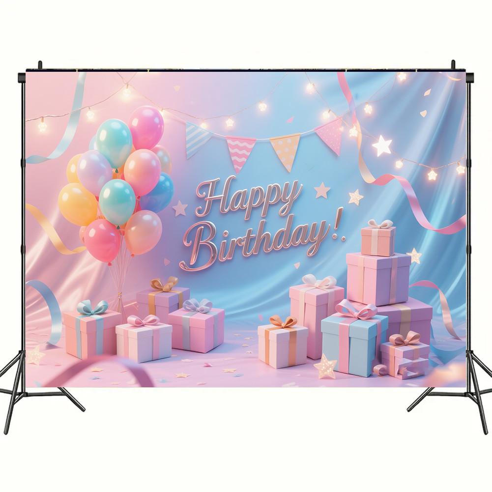 Bunte Happy Birthday Wandteppich Luftballons Regenbogen Kinder Mädchen Geburtstagsdekoration Banner Baby Party Hintergrund Foto Requisiten 225*150cm/88*59in/7*5ft von Joom DACH