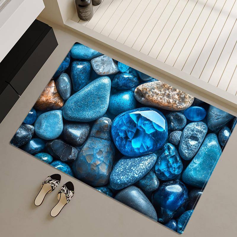 Bunte Stein 3D Matte Für Badezimmer Mode Boden Toilette Teppiche Schlafzimmer Weicher Teppich Küchenteppich 60x90cm von Joom DACH