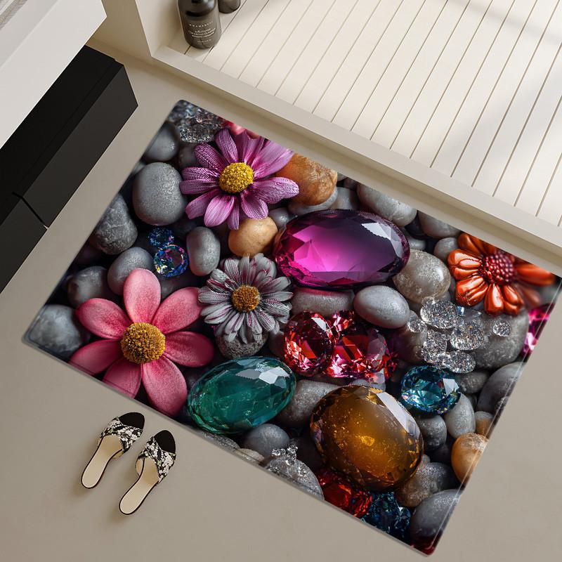 Bunte Stein 3D Matte Für Badezimmer Mode Boden Toilette Teppiche Schlafzimmer Weicher Teppich Küchenteppich 80x120cm von Joom DACH