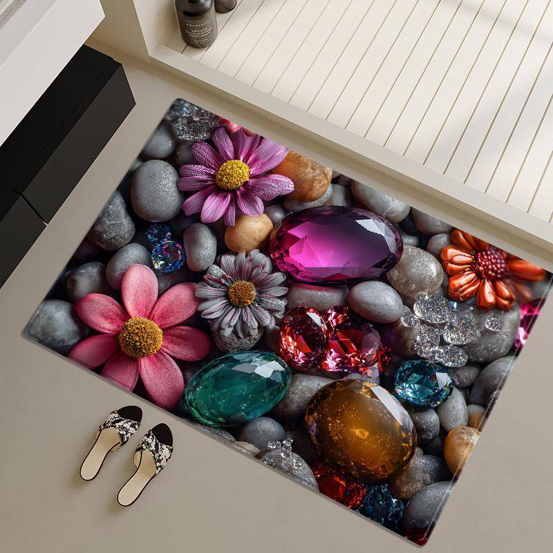 Bunte Stein 3D Matte Für Badezimmer Mode Boden Toilette Teppiche Schlafzimmer Weicher Teppich Küchenteppich 80x120cm von Joom DACH