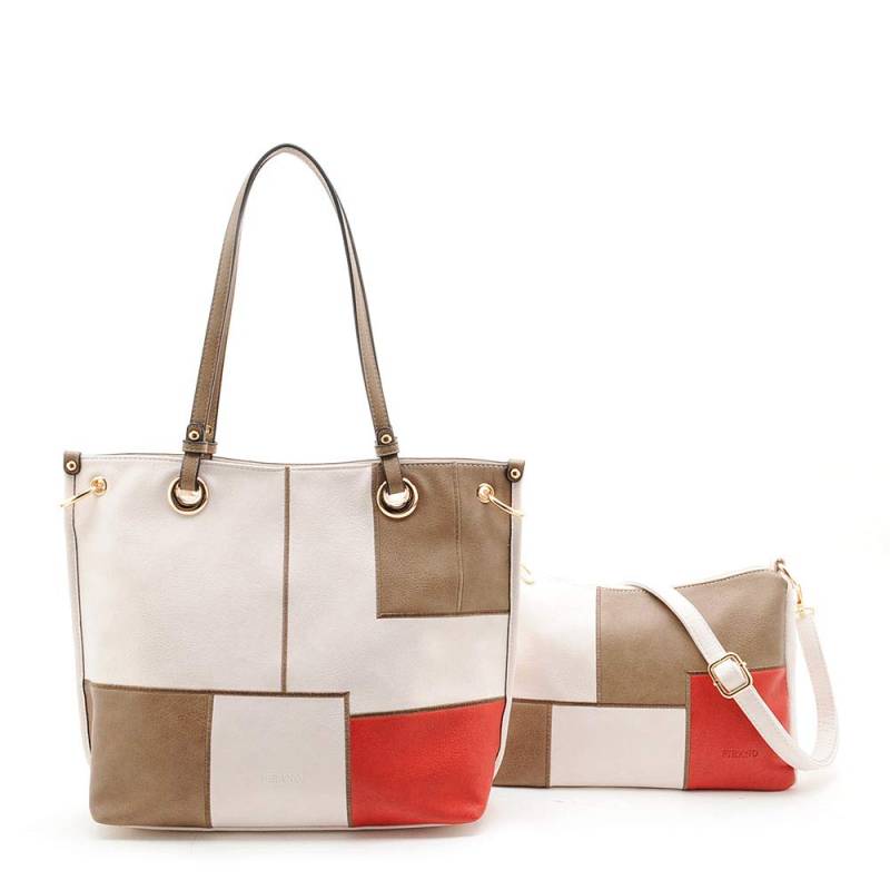 Bunte Tragetasche Schultertasche Set FIRANO 401437S Weiß [FIRANO] & Damen weiß von Joom DACH