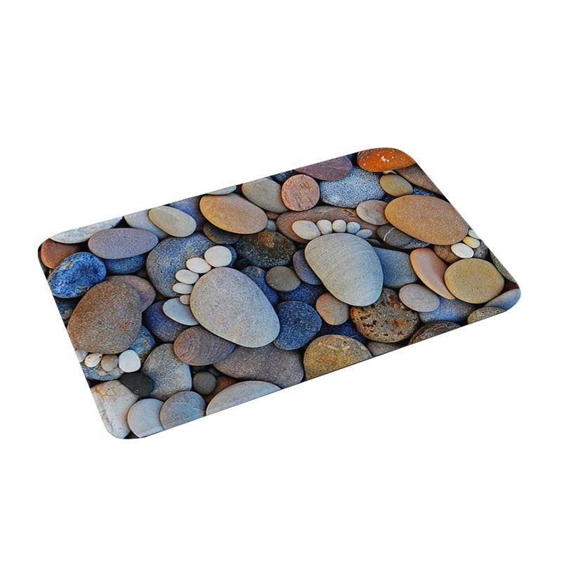 Bunter Badezimmer-Küchen-Teppich-Flur-Fußmatte-Anti-Rutsch-Teppich absorbiert Wasser-Küchen-Badematte-Muster-Kopfsteinpflaster-Bodenmatte 50*80cm von Joom DACH