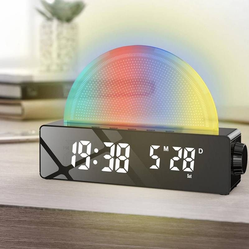 Bunter Wecker Morgen Weckalarm Sonnenaufgang Simulator Schlafzimmer Nachtlicht Unterstützung 2 Wakeup schwarz von Joom DACH