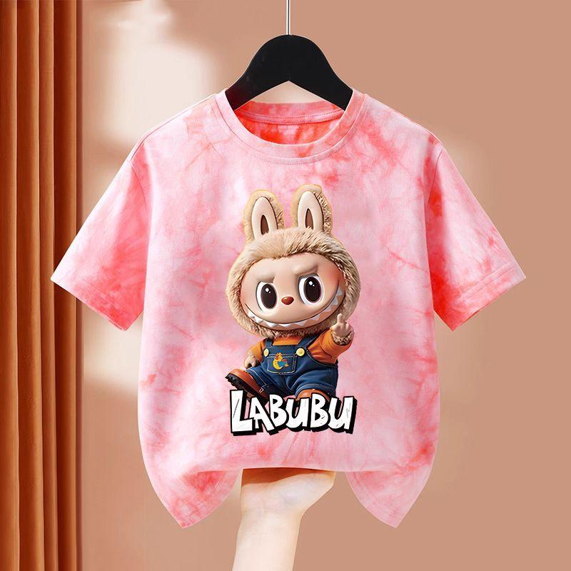Buntes Kinder-Cartoon-Basisshirt, Sommerkleid für Mädchen, 100 % reine Baumwolle Kurzarm-T-Shirt 120 von Joom DACH