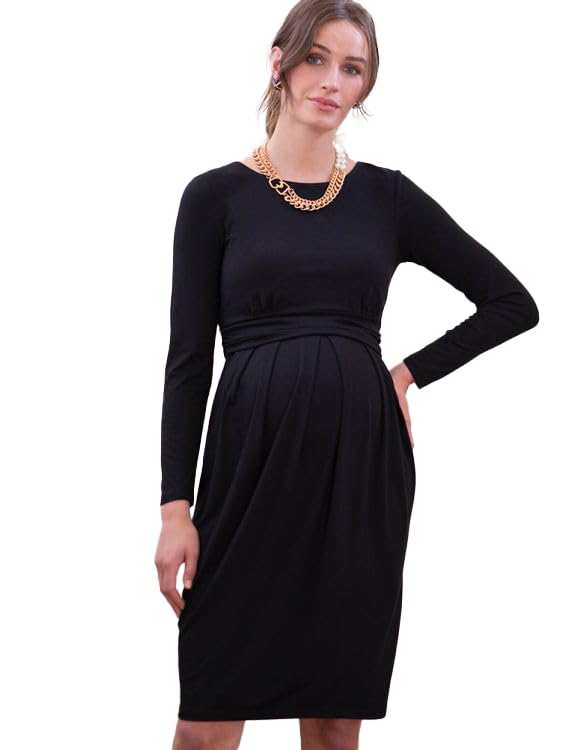 Business Casual Stillkleid Umstandskleid PEACHEY Schwarz [Serafin] Kleid, Kleid, Langarm, Damen schwarz von Joom DACH