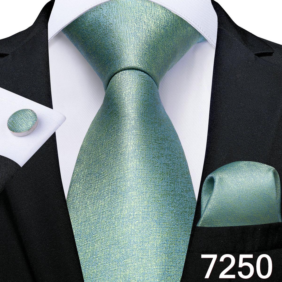 Business-Krawatte für Herren, karierte Krawatten, formelle Seidenkrawatte, handliches Manschettenknopf-Set für Männer, formelle Krawatte Dibangu N-7250 von Joom DACH