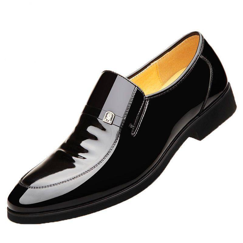 Business Lederschuhe Herren Erste Schicht Rindsleder Herrenschuhe Formelle Innenhöhe erhöhen Lederschuhe 44 schwarz von Joom DACH