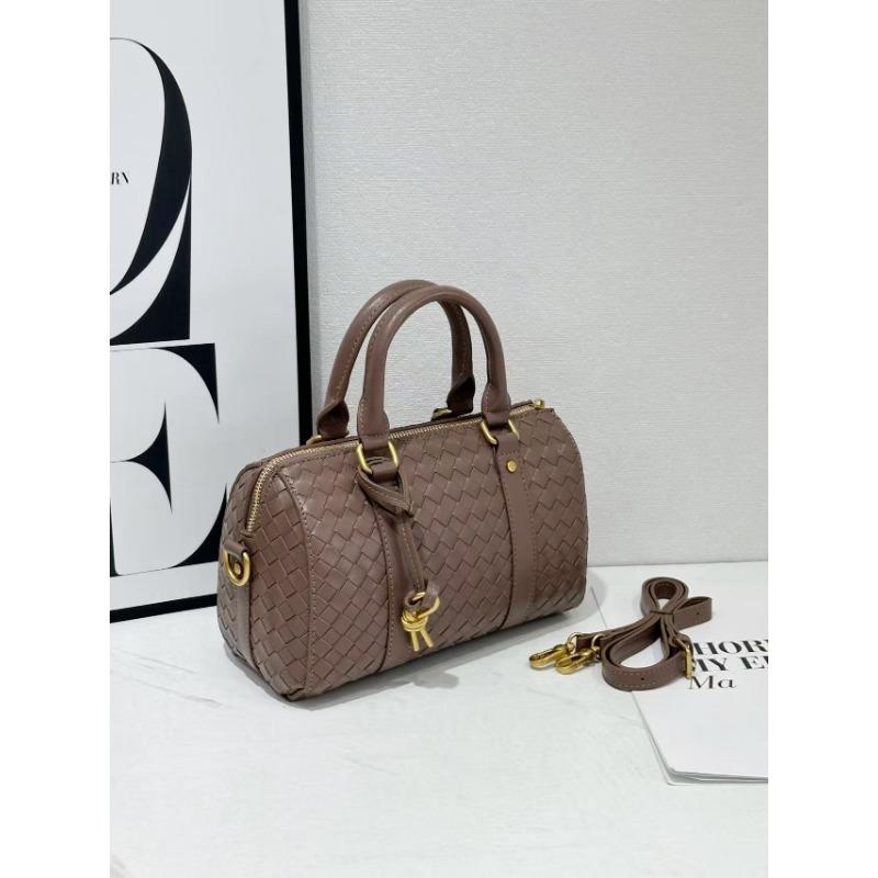 Business Pendeln vielseitige Rauten Rindsleder gewebt tragbare Messenger Umhängetasche Handtasche Kissen Tasche large: 25 * 11 * 18CM (no words ordinary package) taupe von Joom DACH