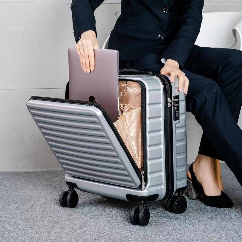 Business Rollgepäck Reisekoffer Koffer mit Laptoptasche Herren Spinner Wheel Trolley PC Box Damen Gepäcktasche 18'' Handgepäck 18" von Joom DACH
