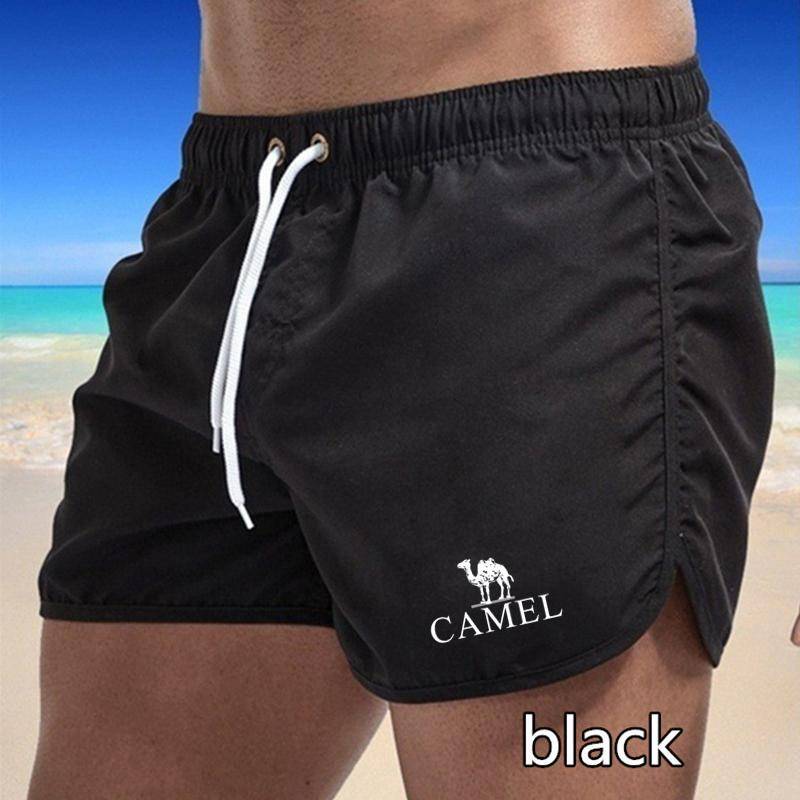 CAMEL 2024 Sommer Herren Schnelltrocknende Badehose Sporthose Bademode Strandshorts Joggingshorts M schwarz von Joom DACH