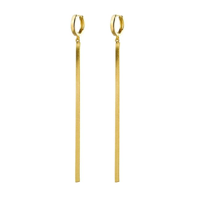 CANNER 100% Echt 925 Sterling Silber Creolen Für Frauen Einfache Flache Schlange Kette Quaste Piercing Ohrring Schmuck Pendientes von Joom DACH