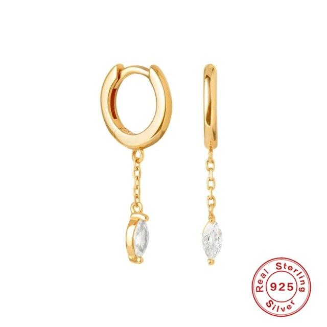 CANNER 925 Silber Creolen Pferdeaugen Zirkonia Anhänger Kettenohrringe für Frauen Mädchen Exquisite Ohr Schnalle Ohrring Silber Aretes von Joom DACH