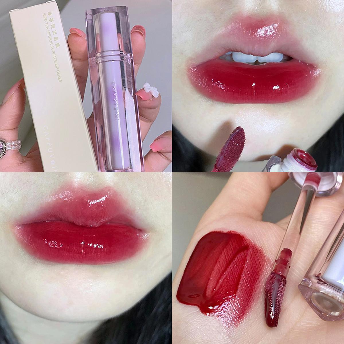 CAPPUVINI Crystal Mirror Lip Gloss Nude Lip Tint Langanhaltender Lippenstift von Joom DACH