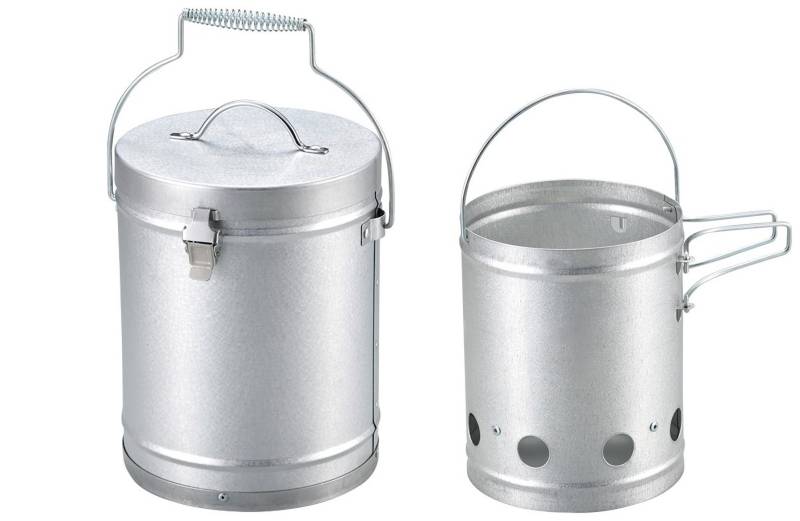 CAPTAIN STAG Feuerstarter Feuerlöscher Groß Feuerlöscher Topf Feuerstarter Set UY-7023 Silber Außen-Ø 190 x Höhe 240 mm von Joom DACH