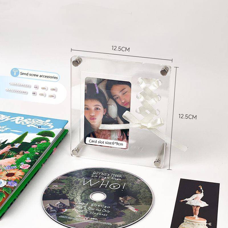CD-Bild-Display-Ständer Rahmen Transparent Acryl Foto Rahmen Fotokarte Halter Idol Postkarten Protector Room Decor A von Joom DACH