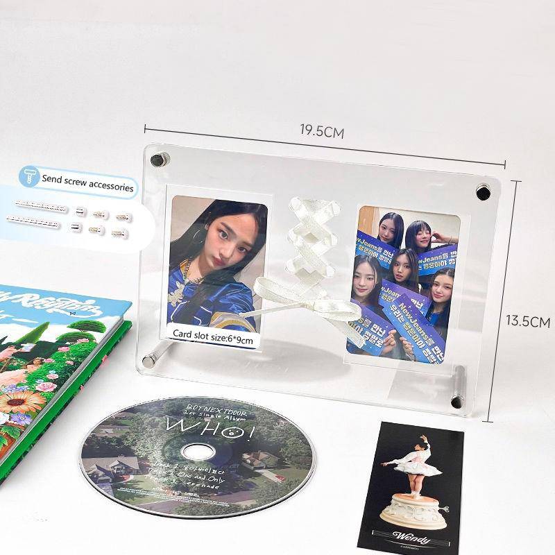 CD-Bild-Display-Ständer Rahmen Transparent Acryl Foto Rahmen Fotokarte Halter Idol Postkarten Protector Room Decor B von Joom DACH