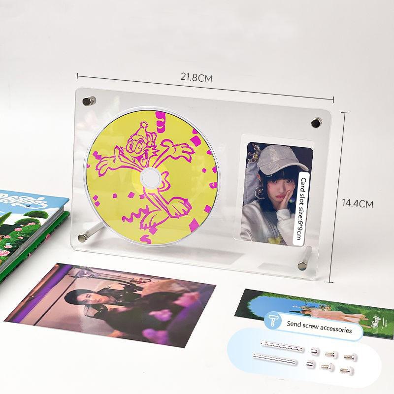 CD-Bild-Display-Ständer Rahmen Transparent Acryl Foto Rahmen Fotokarte Halter Idol Postkarten Protector Room Decor C von Joom DACH