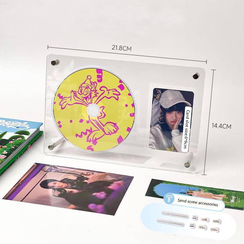 CD-Bild-Display-Ständer Rahmen Transparent Acryl Foto Rahmen Fotokarte Halter Idol Postkarten Protector Room Decor C von Joom DACH