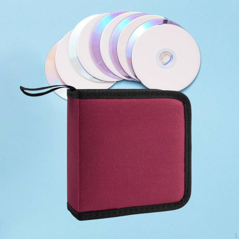 CD-DVD-Tragetasche Disc-Halter Hülle Oxford-Stoff Kompakte tragbare Tasche mit großer Kapazität rot von Joom DACH