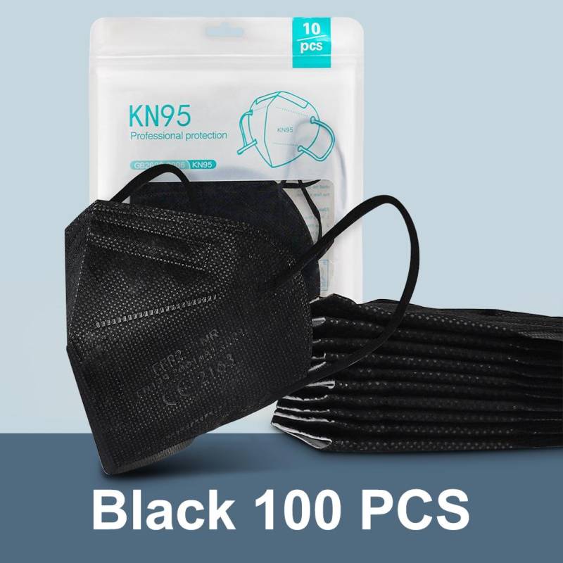 CE FFP2 Gesichtsmaske Fischmaske Kn95 zugelassen Mascarillas Faciales wiederverwendbare Maske 100 PCS schwarz von Joom DACH