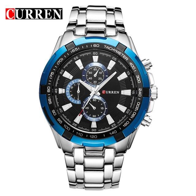 CURREN Marke Luxus Uhren Männer Sport Business Casual Quarz Armbanduhren Militär Armbanduhr wasserdicht 8023 blau von Joom DACH