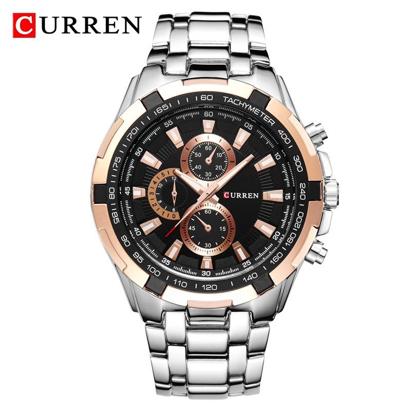CURREN Marke Luxus Uhren Männer Sport Business Casual Quarz Armbanduhren Militär Armbanduhr wasserdicht 8023 schwarz/gold von Joom DACH