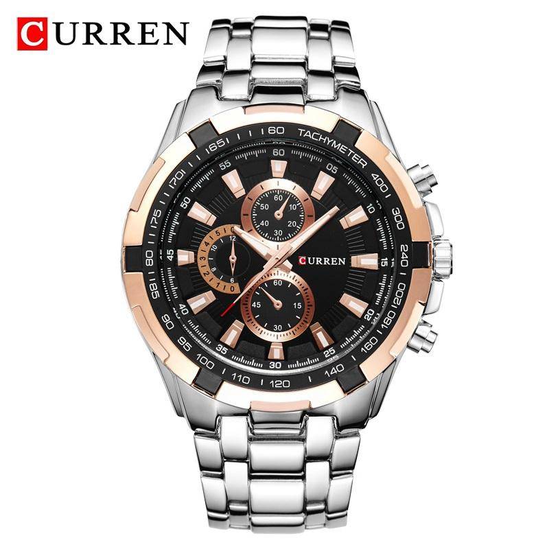 CURREN Marke Luxus Uhren Männer Sport Business Casual Quarz Armbanduhren Militär Armbanduhr wasserdicht 8023 gold/schwarz von Joom DACH