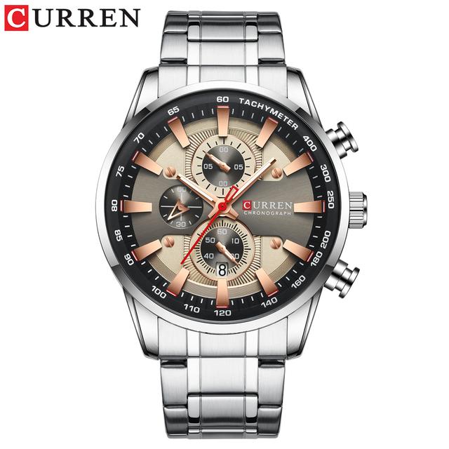 CURREN Mode Top Marke Sport Uhr Männer Edelstahl Chronograph Armbanduhr Männliche Uhr Auto Datum Casual Business Uhr Reloj gold von Joom DACH