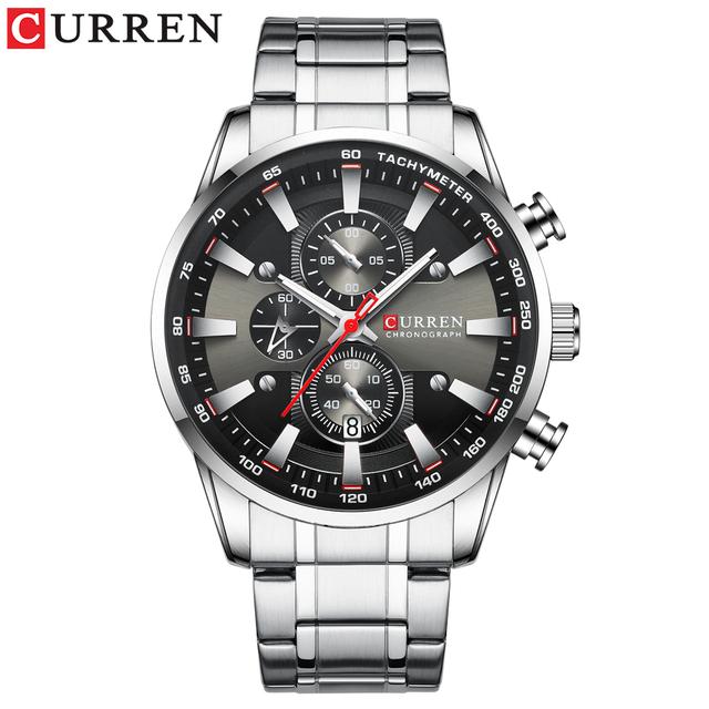 CURREN Mode Top Marke Sport Uhr Männer Edelstahl Chronograph Armbanduhr Männliche Uhr Auto Datum Casual Business Uhr Reloj von Joom DACH