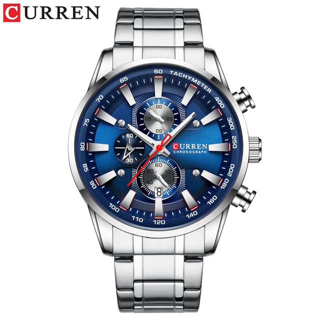 CURREN Mode Top Marke Sport Uhr Männer Edelstahl Chronograph Armbanduhr Männliche Uhr Auto Datum Casual Business Uhr Reloj von Joom DACH