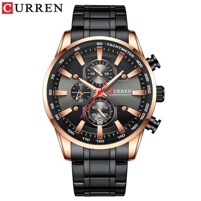 CURREN Mode Top Marke Sport Uhr Männer Edelstahl Chronograph Armbanduhr Männliche Uhr Auto Datum Casual Business Uhr Reloj von Joom DACH