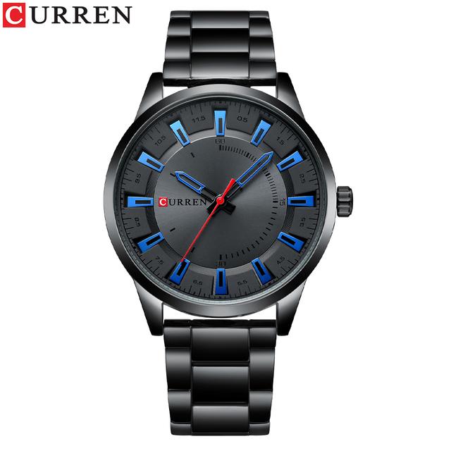 CURREN Neue Mode Einfache Stil Männer Uhren Quarz Armbanduhren Edelstahl Band Uhr Männlich blau von Joom DACH