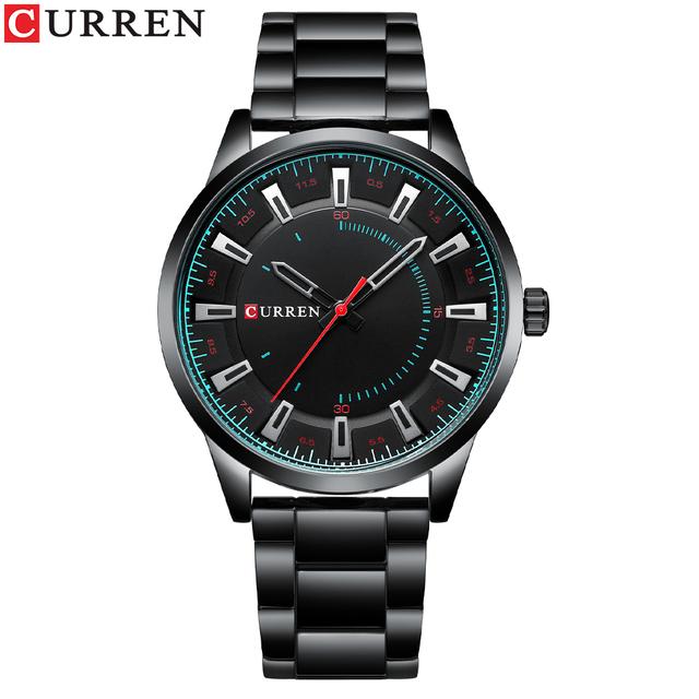 CURREN Neue Mode Einfache Stil Männer Uhren Quarz Armbanduhren Edelstahl Band Uhr Männlich schwarz von Joom DACH