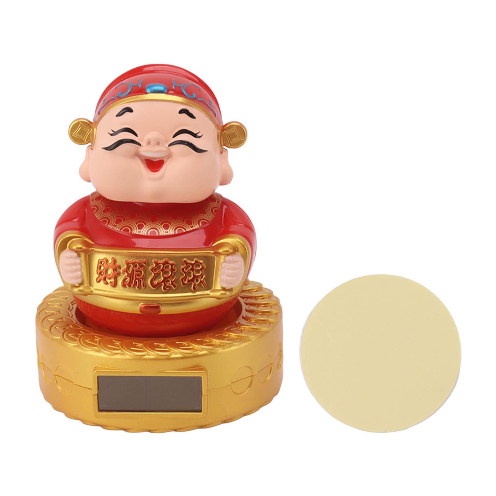 Cai Shen Statue Solarenergie Schüttelkopf Lebendige Dekorative Chinesische Feng Shui Skulptur für Auto von Joom DACH