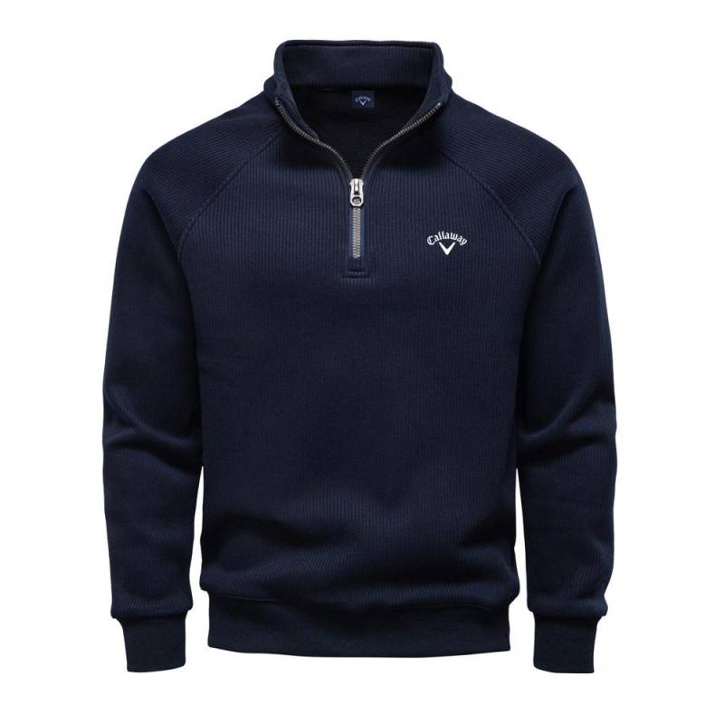 Callaway 2025 Neuer Herbst/Winter Stickerei Halber Reißverschluss Hoodie Stehkragen Trendig Vielseitig Plüsch Herren-Hoodie XL von Joom DACH