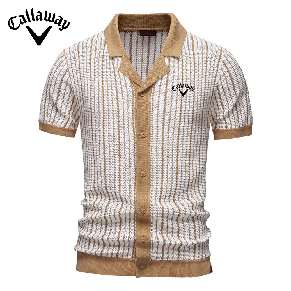 Callaway 2025 Sommer Bestickt Neues Herren Kurzarm Strickpolo Streifen Mode Business Poloshirt für Herren XXL Callaway 2025 Sommer Bestickt Neues Herren Kurzarm Strickpolo Streifen Mode Business Poloshirt für Herren XXL von Joom DACH