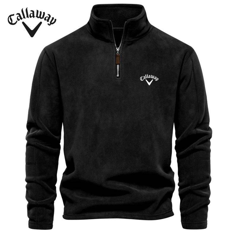 Callaway Besticktes Herren-Sweatshirt für Herbst und Winter, Neuheit, Stehkragen, halber Reißverschluss, langärmelig, trendiges, lässiges Fleece-Oberteil L von Joom DACH