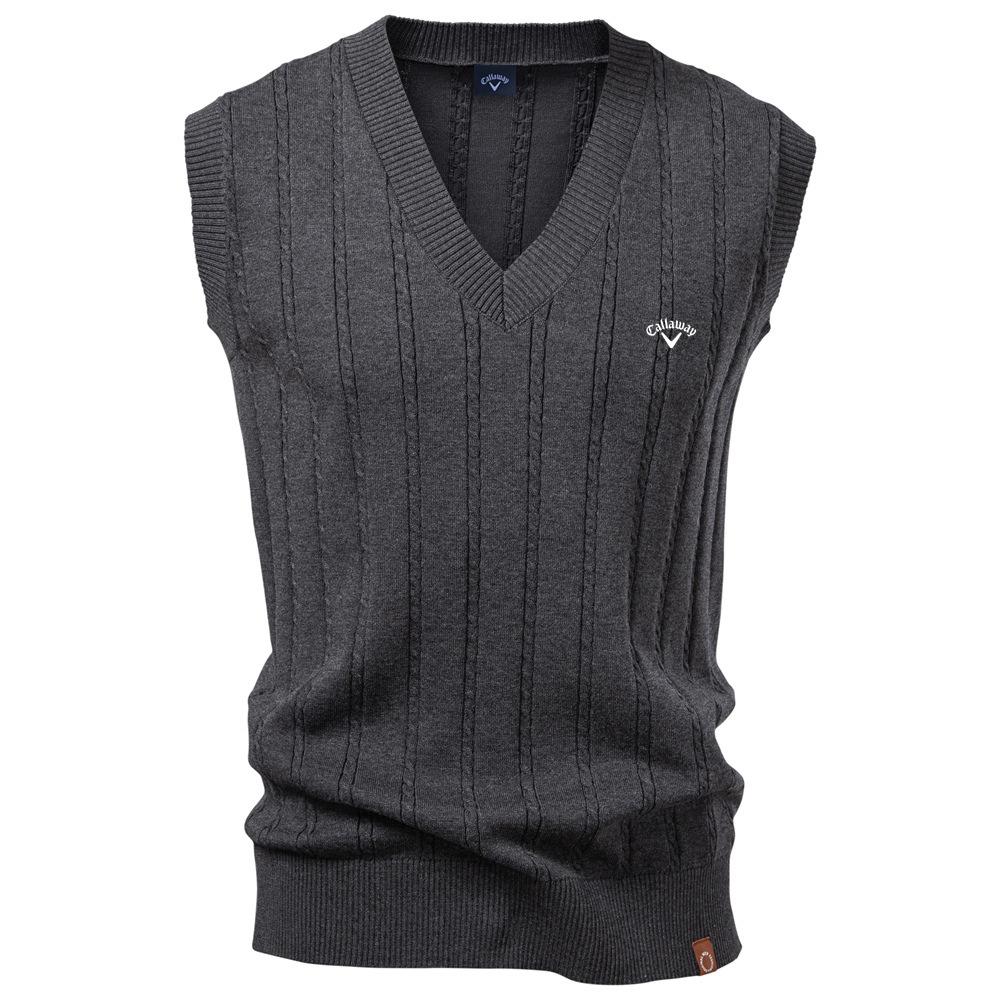 Callaway Stickerei Herbst/Winter 2025 Europäische Größe V-Ausschnitt Krapfen Zopf Strickweste für Herren Business Pullover Weste XL von Joom DACH